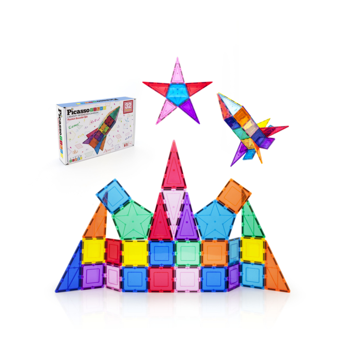 PICASSO TILES Magnetni set – Raketa (32 kosov)