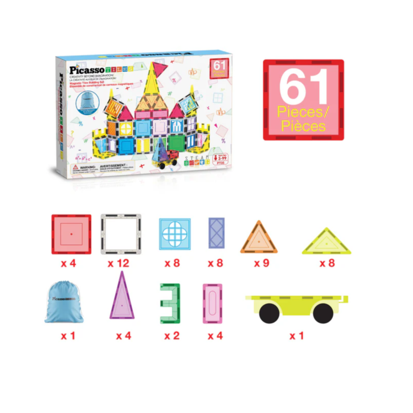 PICASSO TILES Magnetni set – 61 kosov